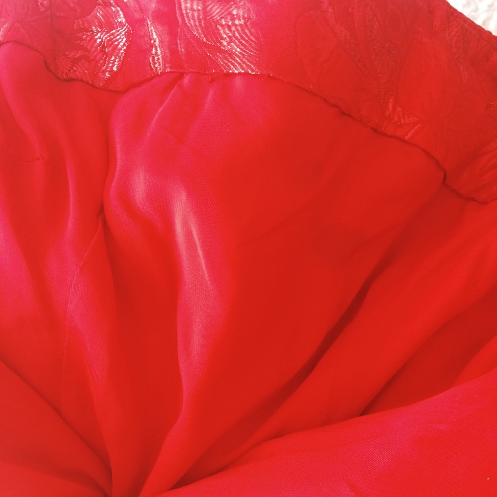 Arnold Scaasi Vintage Red Floral Lamé Brocade - Picture 8 of 8